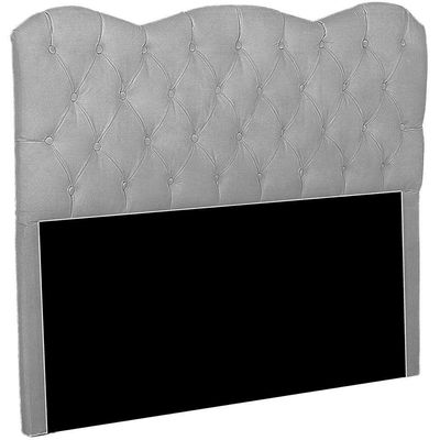 Cabeceira Casal King Size Estofada Para Cama Box Verona Veludo Cor Cinza Claro