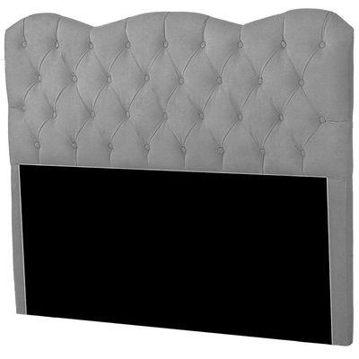 Cabeceira Casal King Size Estofada Para Cama Box Verona Veludo Cor Cinza Claro
