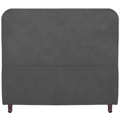 Cabeceira Casal King Size Estofada Para Cama Box Lizza Veludo Cor Cinza Chumbo