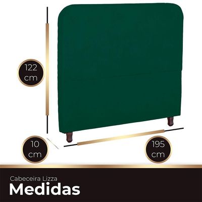 Cabeceira Casal King Size Estofada Para Cama Box Lizza Veludo Cor Verde Esmeralda