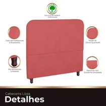 Cabeceira Casal King Size Estofada Para Cama Box Lizza Veludo Cor Rose