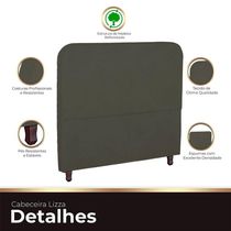 Cabeceira Casal King Size Estofada Para Cama Box Lizza Veludo Cor Tabaco