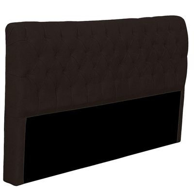 Cabeceira Casal King Size Estofada Para Cama Box Glass Veludo Cor Marrom