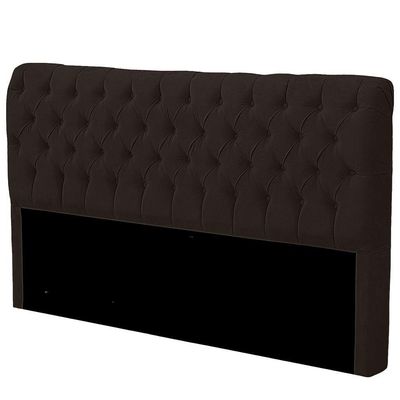 Cabeceira Casal King Size Estofada Para Cama Box Glass Veludo Cor Marrom