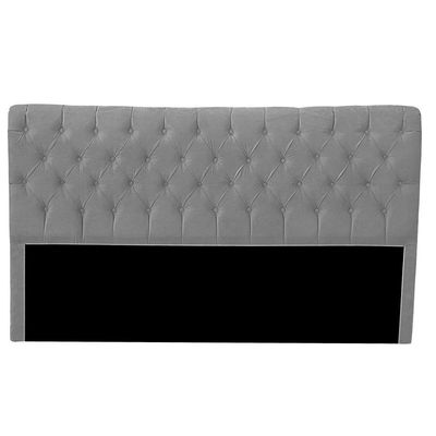 Cabeceira Casal King Size Estofada Para Cama Box Glass Veludo Cinza