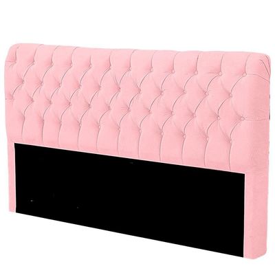 Cabeceira Casal King Size Estofada Para Cama Box Glass Veludo Cor Rosa Bebe