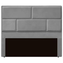 Cabeceira Casal King Size Estofada Para Cama Box Jade Veludo Cinza