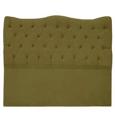 Cabeceira Casal King Size Estofada Para Cama Box Dunas Veludo Cor Tabaco