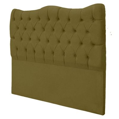 Cabeceira Casal King Size Estofada Para Cama Box Dunas Veludo Cor Tabaco
