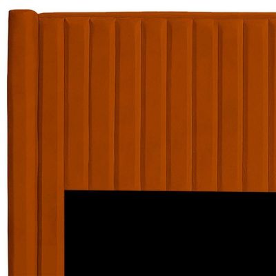 Cabeceira Casal King Size Estofada Para Cama Box Alicia Veludo Cor Terracota