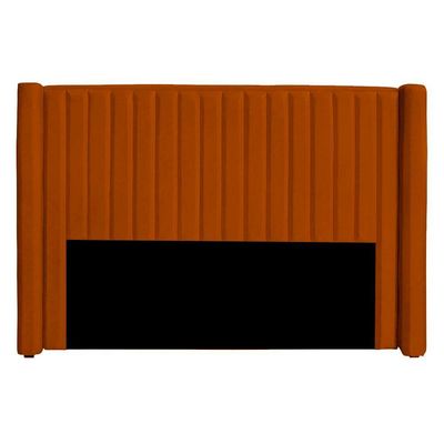 Cabeceira Casal King Size Estofada Para Cama Box Alicia Veludo Cor Terracota