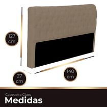 Cabeceira Casal Estofada Para Cama Box Glass Veludo Capuccino