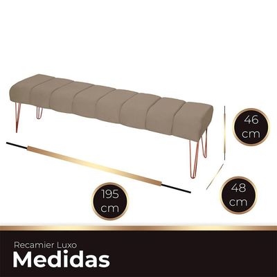 Cabeceira Casal Estofada Para Cama Box Ayla Veludo Cor Capuccino