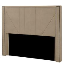 Cabeceira Casal Estofada Para Cama Box Toronto Veludo Bege Escuro