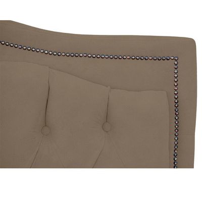 Cabeceira Casal Estofada Para Cama Box Ayla Veludo Cor Capuccino