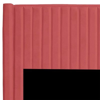 Cabeceira Casal Estofada Para Cama Box Alicia Veludo Cor Rose