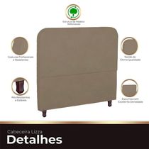 Cabeceira Casal Estofada Para Cama Box Ayla Veludo Cor Capuccino