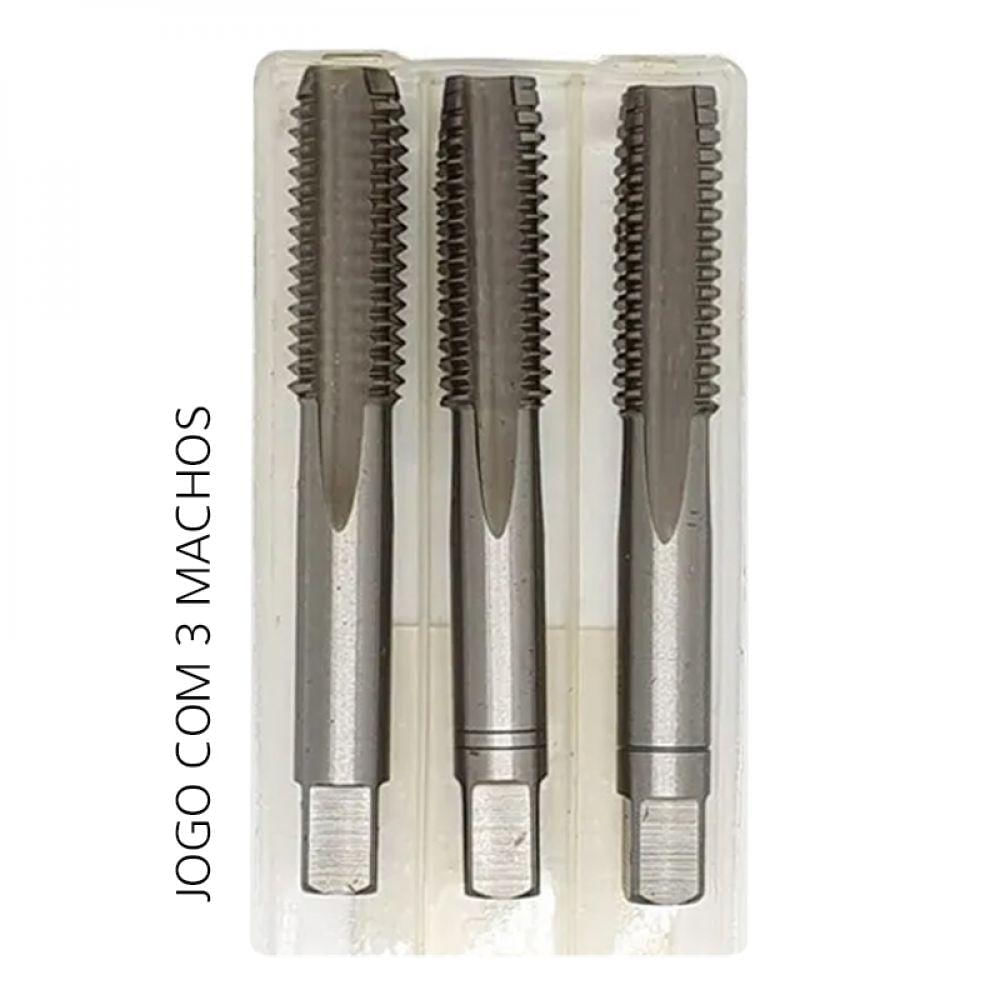 Jogo De Macho Aço Liga M5 X 0,8 + Broca 4,2mm + Cálibre