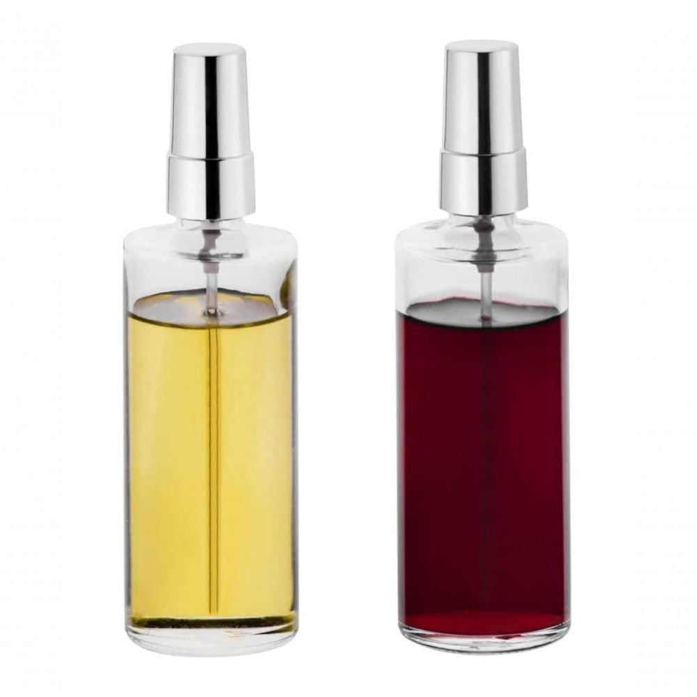 Galheteiro De Vidro Spray Base Inox Kit 4 Peças Paliteiro