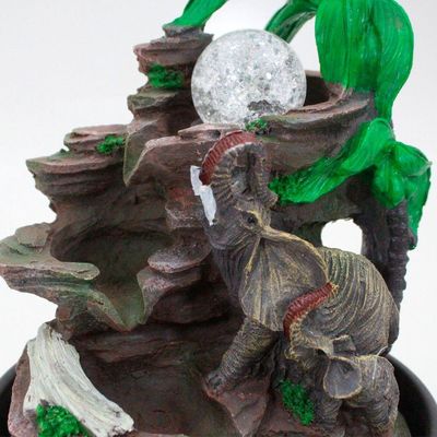 Fonte De água Decorativa Elefantes Cascata Luz De Led Bivolt