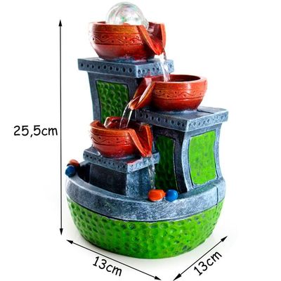 Fonte De água Decorativa Resina Cascata 3 Quedas 5268 Bivolt