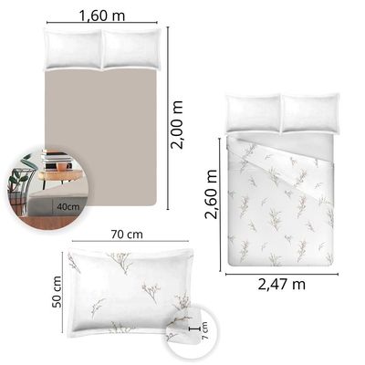 Jogo de Cama Queen Size 300 Fios Nova América - Aline (7370)
