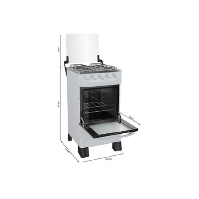 Fogão de Piso Mueller 4 Bocas Mesa Inox Branco MFI4BA