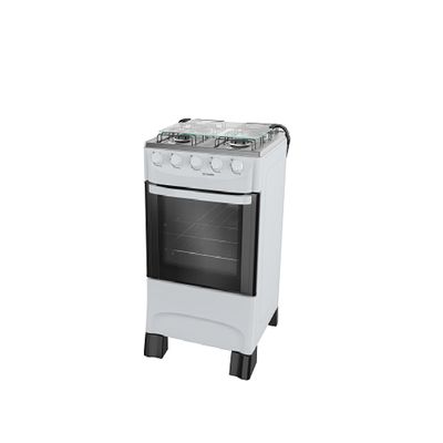 Fogão de Piso Mueller 4 Bocas Mesa Inox Branco MFI4BA