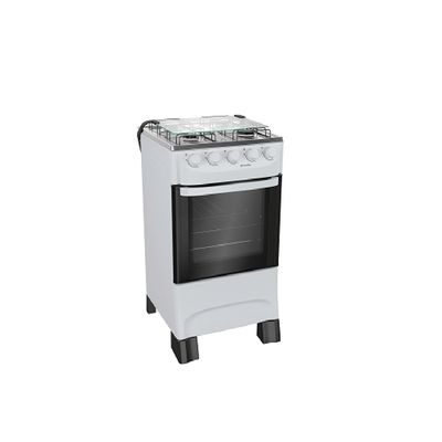 Fogão de Piso Mueller 4 Bocas Mesa Inox Branco MFI4BA