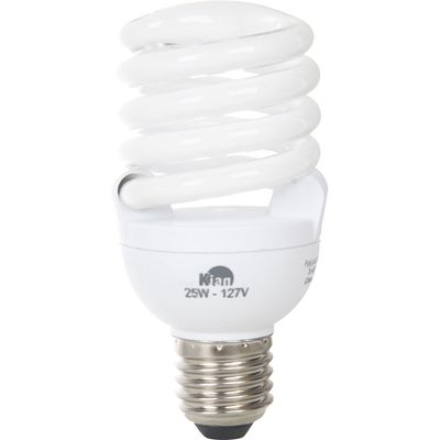 Lâmpada Mini Espiral 25W Kian Branca 127V