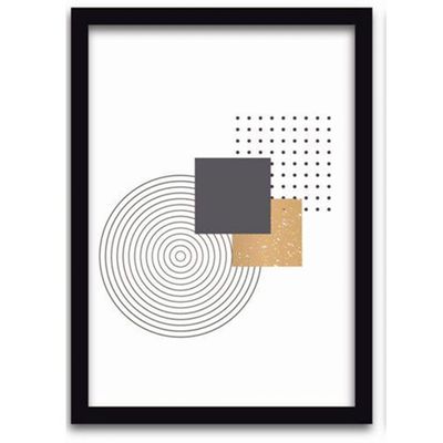 Quadros Decorativos 3 Peças 40x60 Formas Moldura Preta