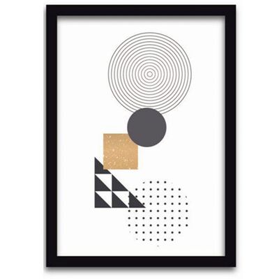 Quadros Decorativos 3 Peças 40x60 Formas Moldura Preta