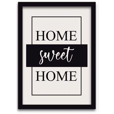 Kit 3 Quadros Mdf 20x30 Sweet Home Titulos Moldura Preta