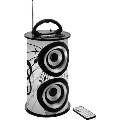 Caixa de Som Portátil 25WRMS com Bluetooth, FM, Entradas USB, SD e Auxiliar TRC-218B