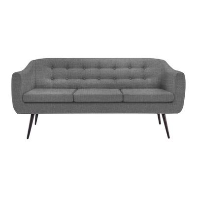 Sofá Decorativo 3 Lugares Pés Palito Cuddle Linho Cinza - Gran Belo