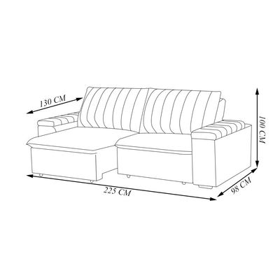 Sofá Retrátil e Reclinável 3 Lugares 225cm Kent Porta Copos no Braço Veludo Grafite G22 - Gran Belo