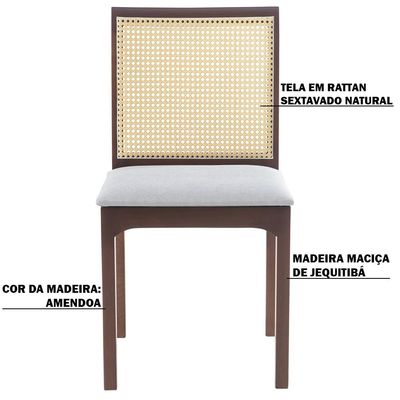 Cadeira Decorativa Sala de Jantar Steve Amêndoa - Gran Belo