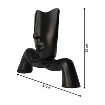 Escultura Decorativa Mascara Descanso Preto Fosco - Gran Belo