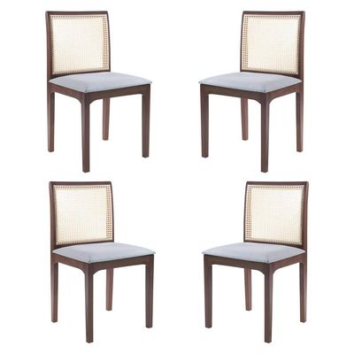 Kit 4 Cadeira Decorativa Sala de Jantar Steve Amêndoa - Gran Belo