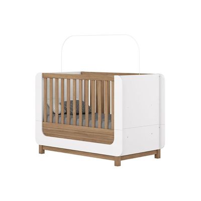 Berço Infantil Aconchego 2 em 1 Branco/Jequitiba - Henn