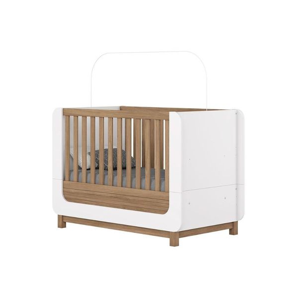 Berço Infantil Aconchego 2 em 1 Branco/Jequitiba - Henn