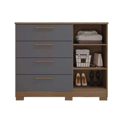 Cômoda de Quarto Malu 1 Porta 4 Gavetas Cinamomo - Panan