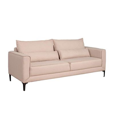 Sofá 3 Lugares Versatti Linho Bege 210 cm