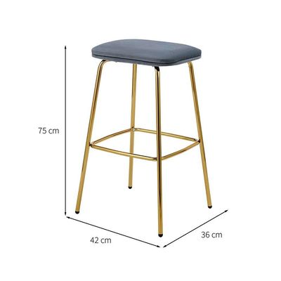 Conjunto com 2 Banquetas Connie Cinza Escuro
