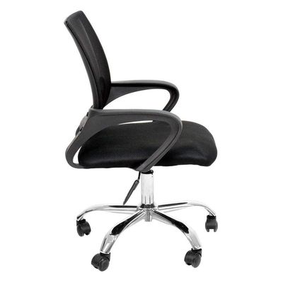 Conjunto de Mesa Studio Nogal 135 cm com Cadeira de Escritório Secretária Giratória Javix Preta