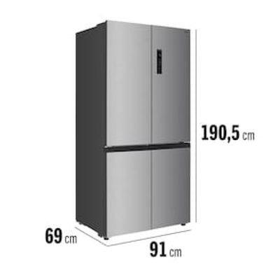Geladeira TCL Multidoor C589CDN1 Frost Free, Twin Eco Inverter, Metal Cooling, Multi-zone, Painel Digital com 4 Portas Inox - 589L Inox / 220