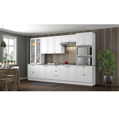 Cristaleira Americana 2 Portas com Vidro 2 Gavetas C357 Henn Branco