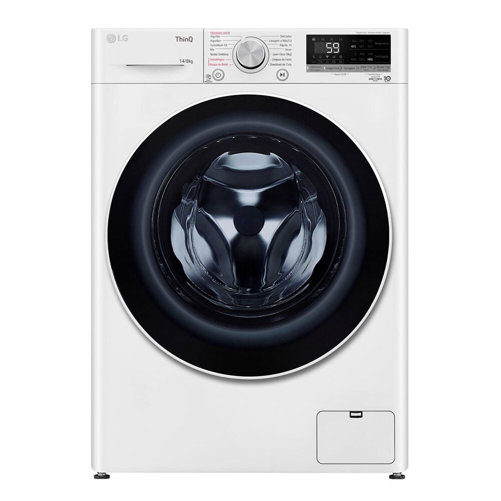 Lavadora de Roupa Lava e Seca 13 Kg Frontal Branco Smart Vc4 Com Inteligência Artificial Aidd LG - 220v - Cv5013wc4a