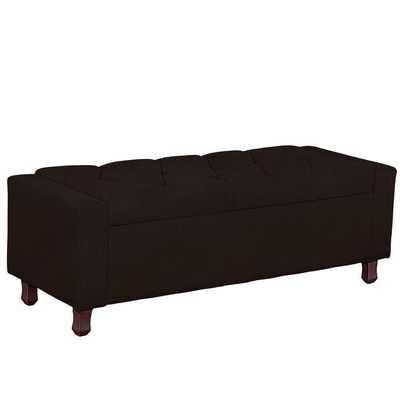 Calçadeira Baú Casal King Size Estofada Valencia Veludo Cor Marrom