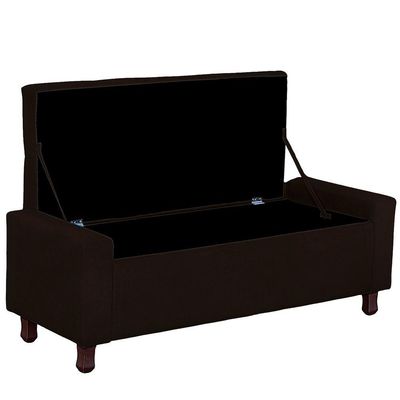 Calçadeira Baú Casal King Size Estofada Valencia Veludo Cor Marrom